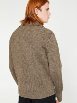 Navy Half Zip Strik i Natural Taupe