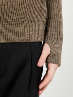 Navy Half Zip Strik i Natural Taupe