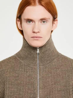 Navy Half Zip Strik i Natural Taupe
