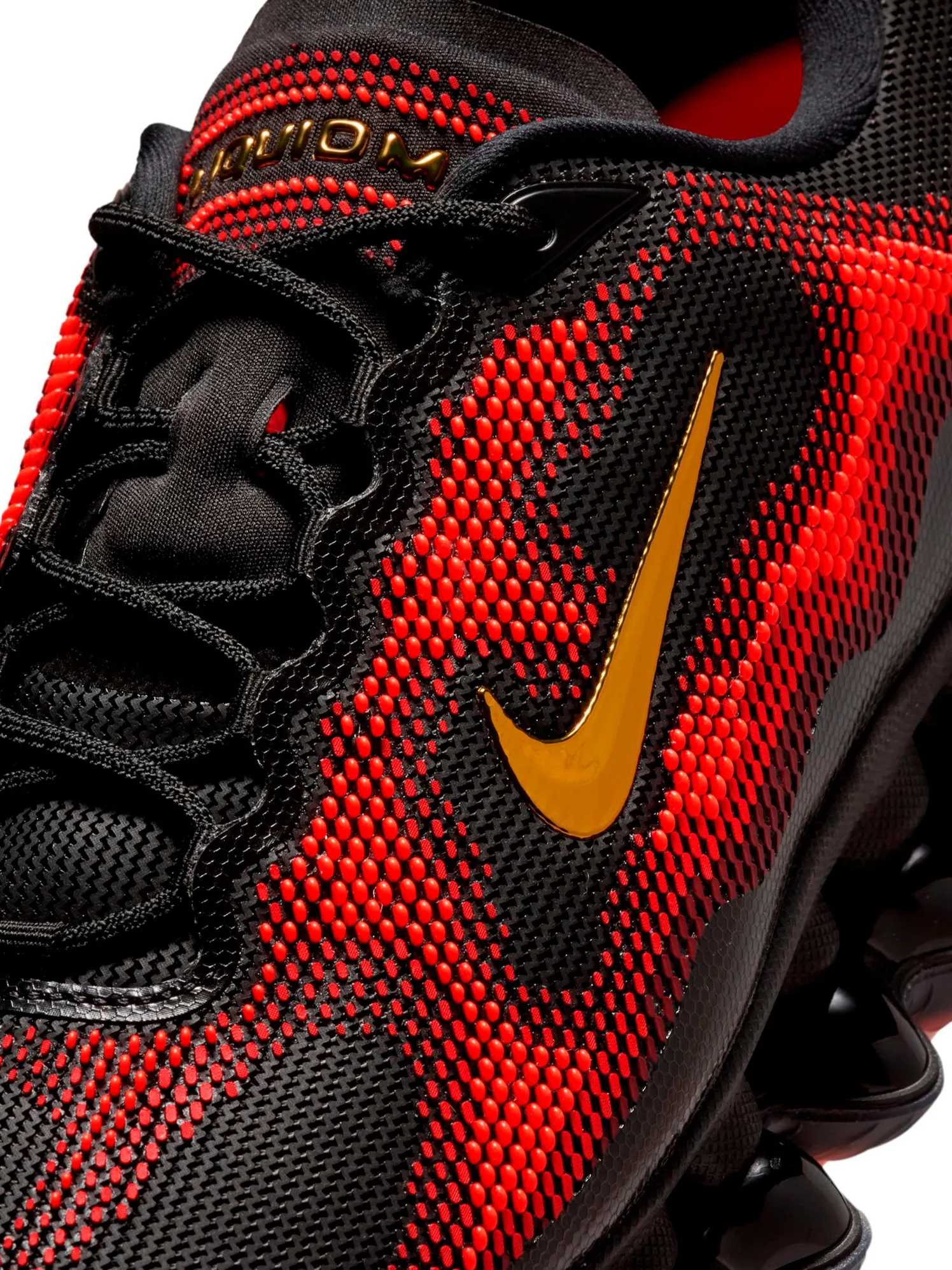 Nike Air Liquid Max in Black, Metallic Gold-Team Red-Fire