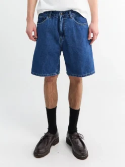 Nolan Short i Blå Heavy Stone Wash