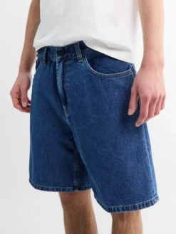 Nolan Short i Blå Heavy Stone Wash