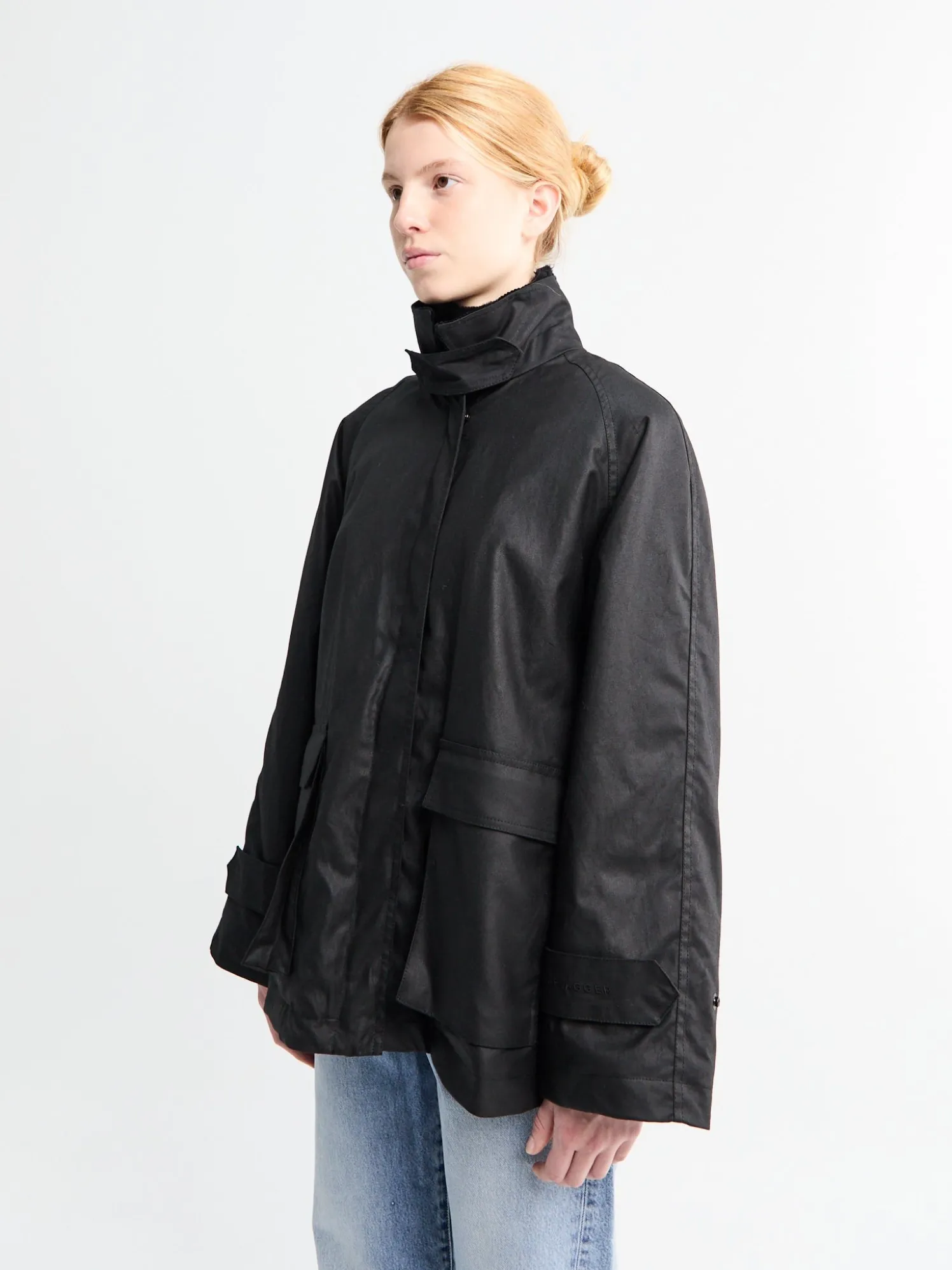Oilskin Jacket i Sort