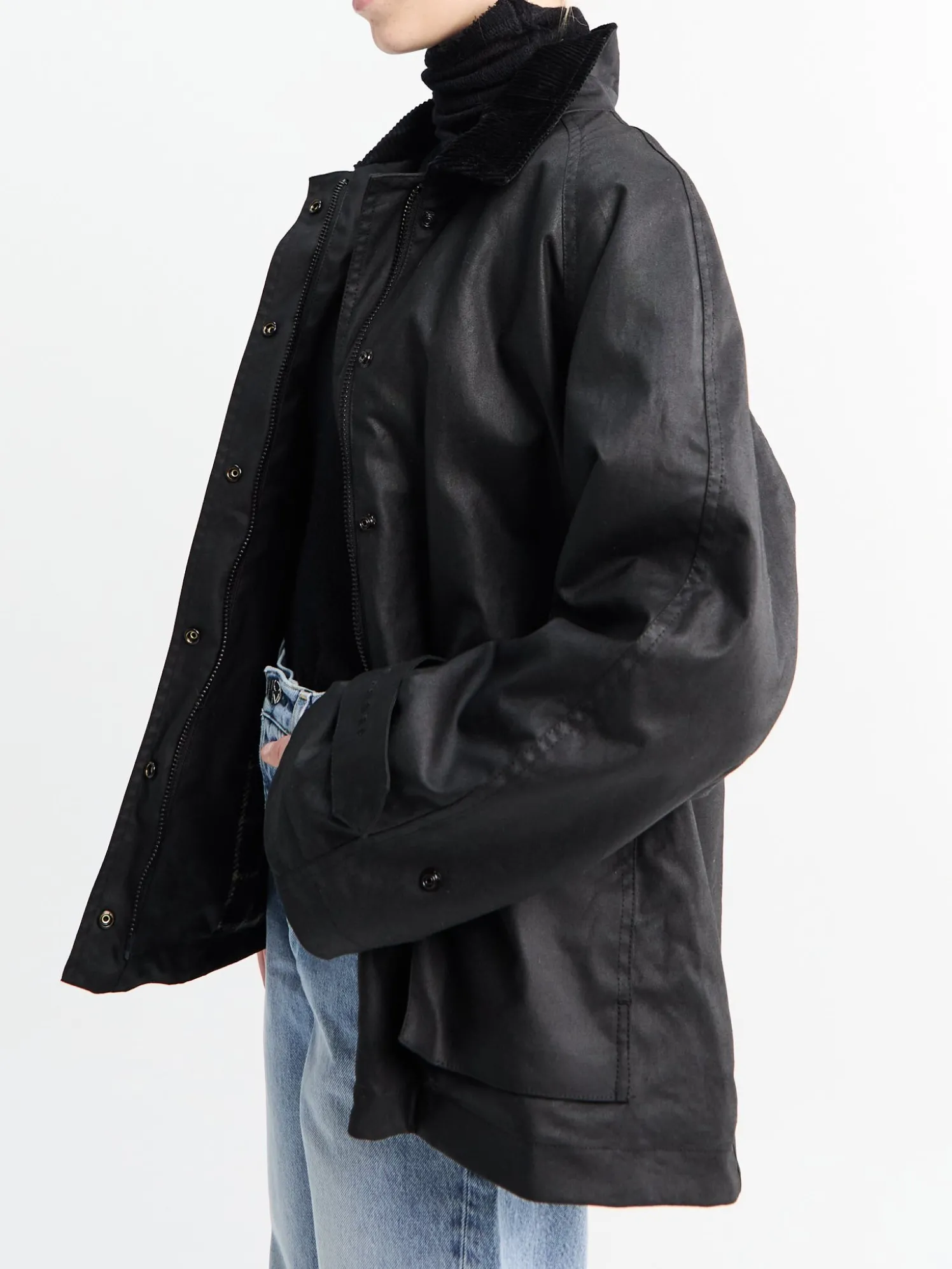 Oilskin Jacket i Sort