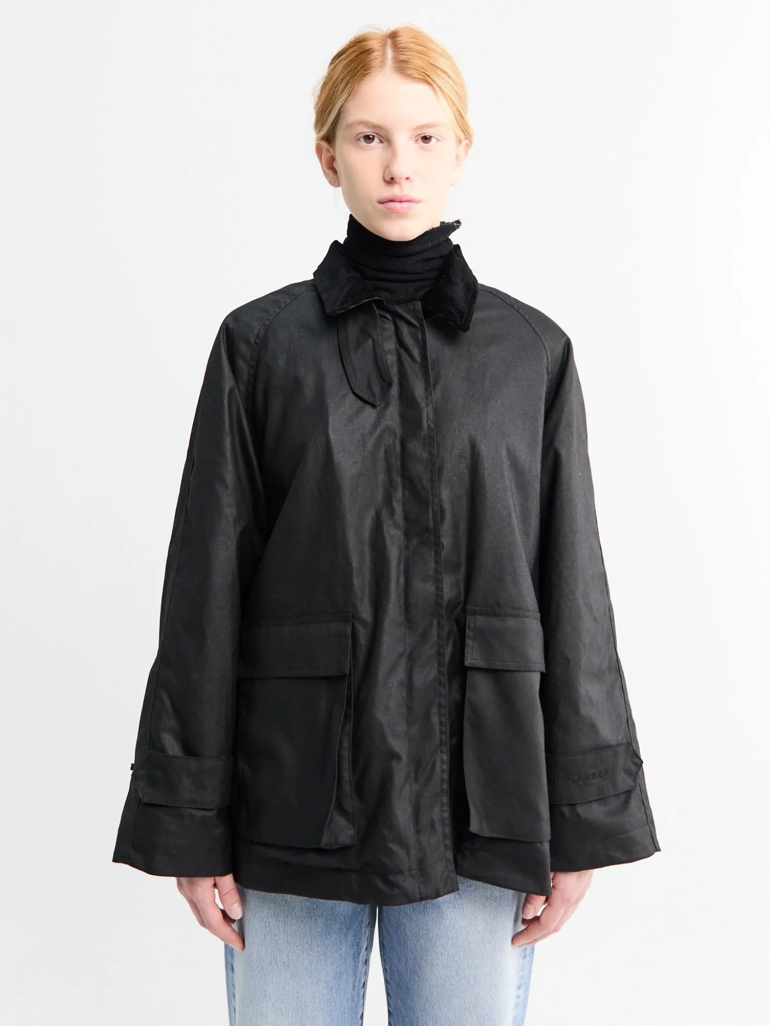 Oilskin Jacket i Sort