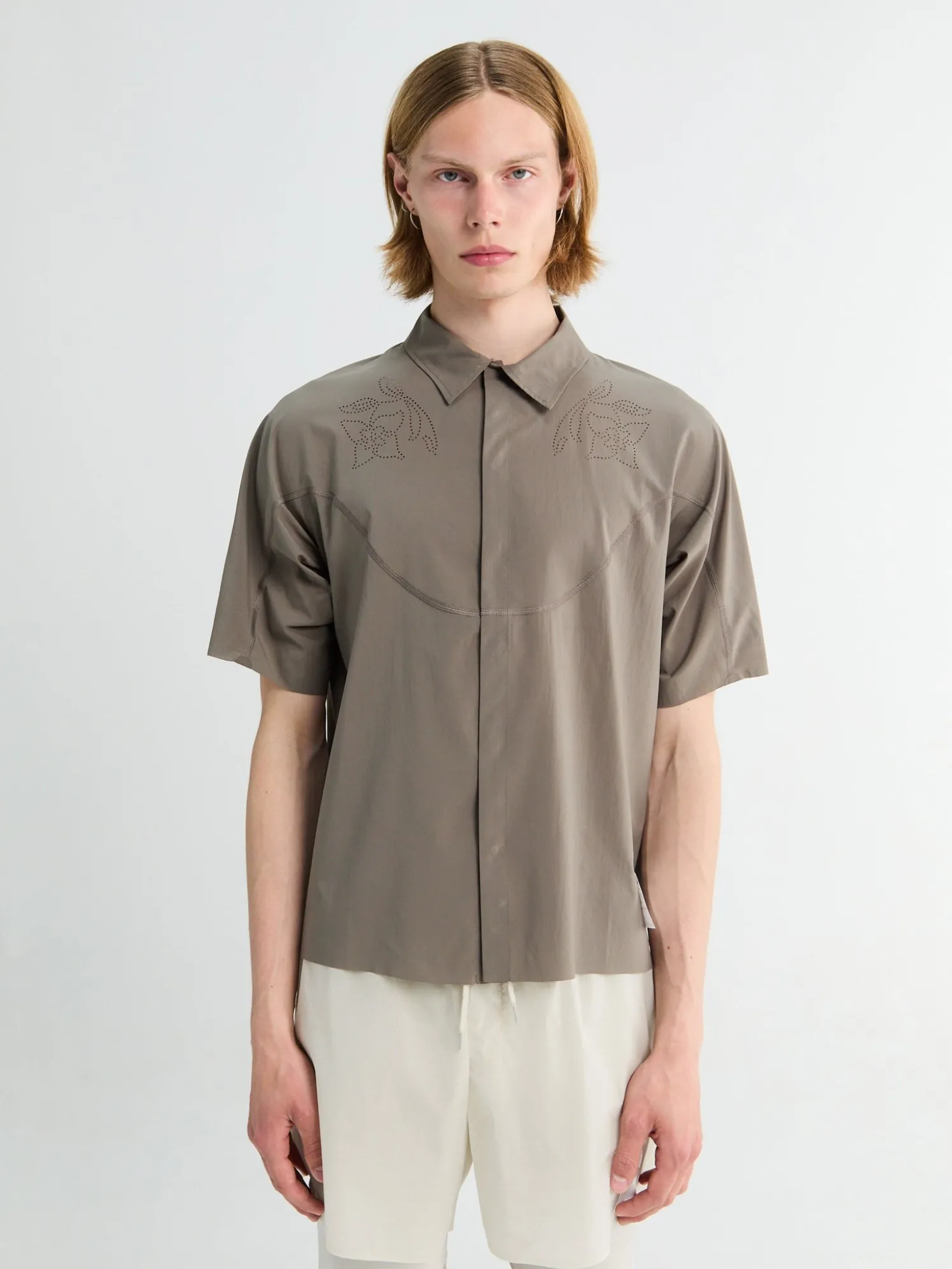 PeaceShell River Shirt Kortærmet i Falcon