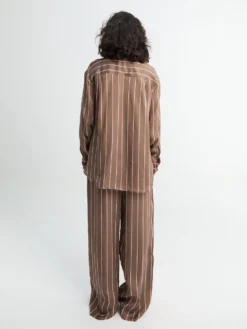 Peri Fluid Shirt i Brun Multi Stribe