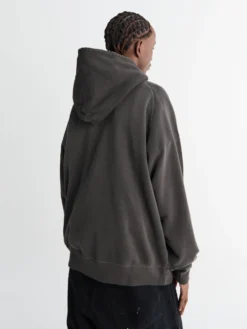 Pigmentfarvet Sweat Hoodie i Sort