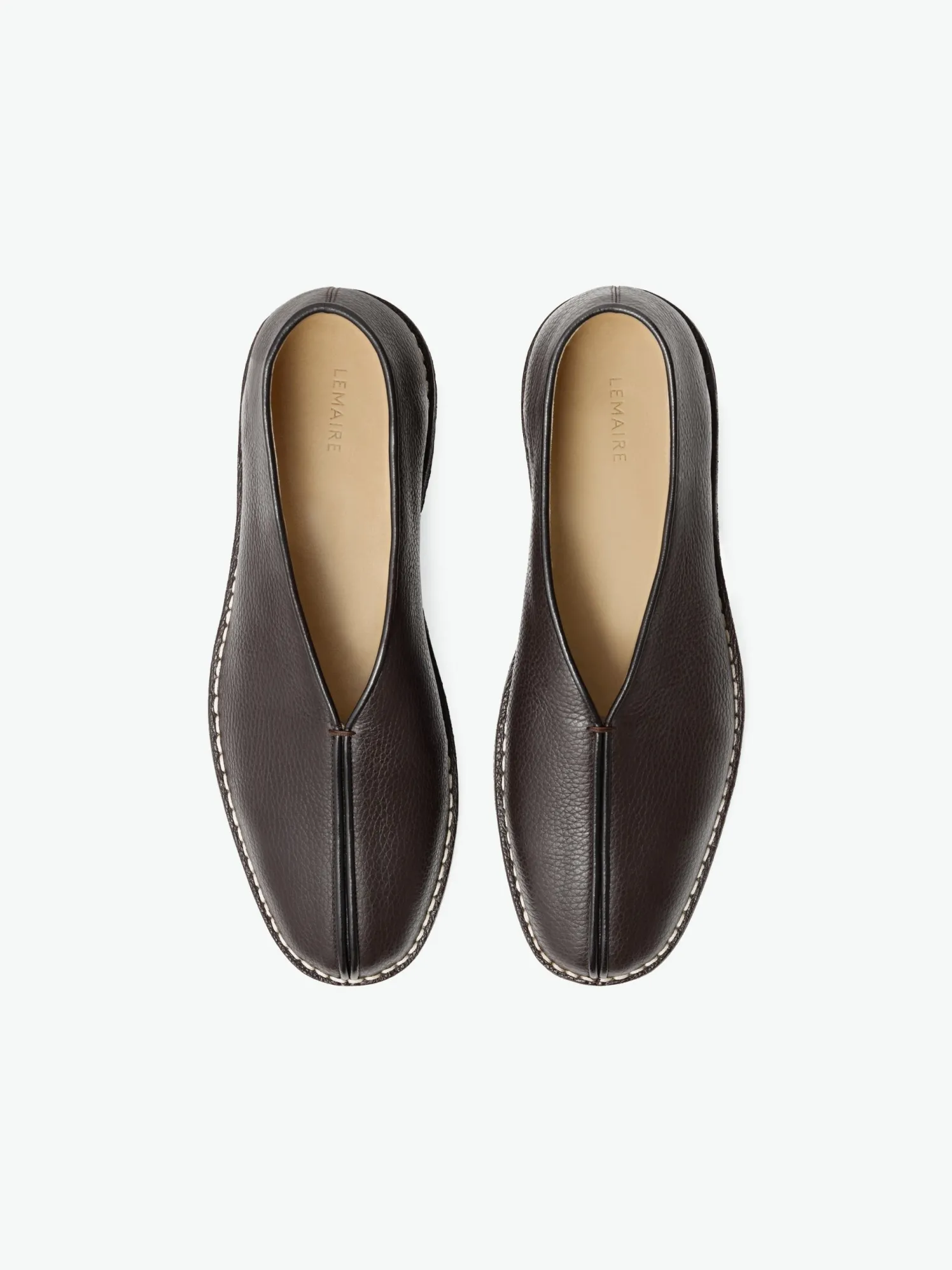 Piped Crepe Slippers i Mørkebrun