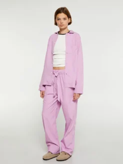 Poplin Pyjamas Bukser i Purple Pink