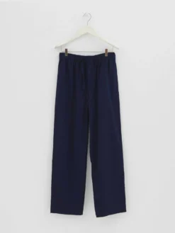 Poplin Pyjamas Bukser i True Navy