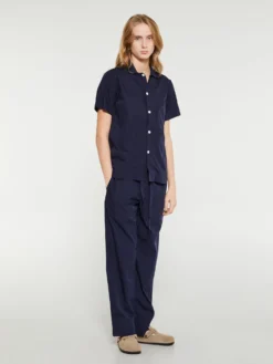 Poplin Pyjamas Bukser i True Navy