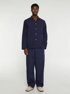 Poplin Pyjamas Bukser i True Navy