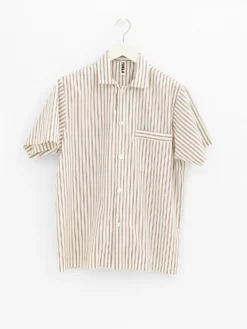 Poplin Pyjamas Kortærmet Skjorte i Hopper Stripes