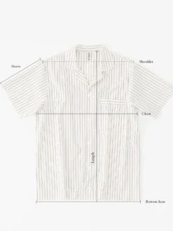 Poplin Pyjamas Kortærmet Skjorte i Hopper Stripes