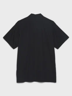 Poplin Pyjamas Kortærmet Skjorte i All Black