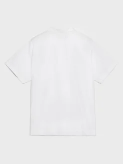 Poplin Pyjamas Kortærmet Skjorte i Alabaster White