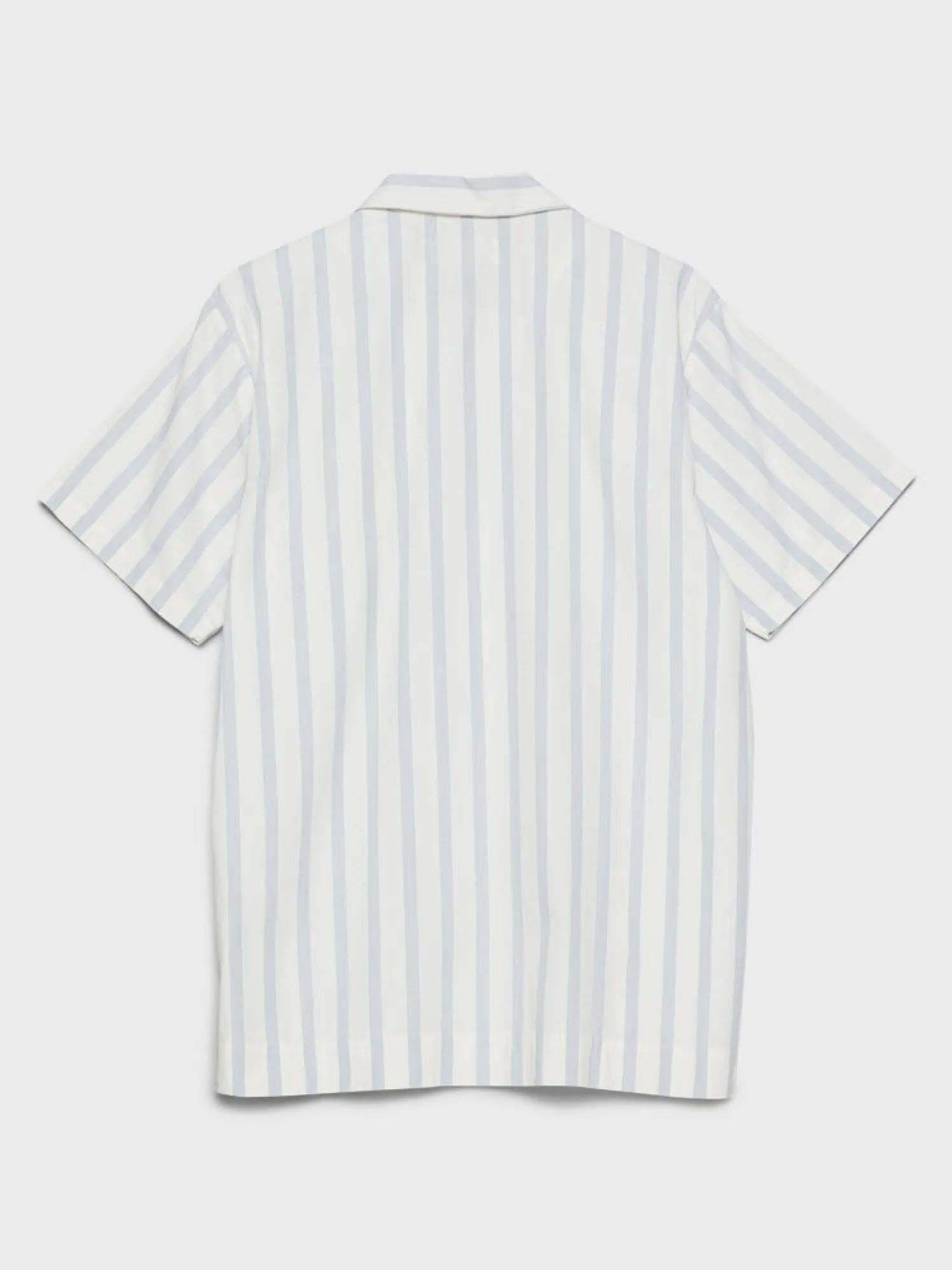 Poplin Pyjamas Kortærmet Skjorte i Needle Stripes