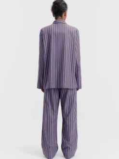 Poplin Pyjamas Pants in Chestnut Stripes