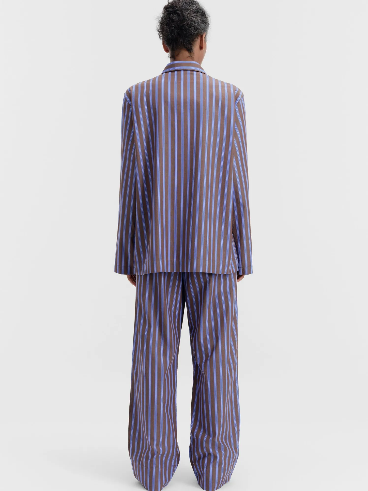 Poplin Pyjamas Pants in Chestnut Stripes