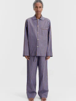 Poplin Pyjamas Pants in Chestnut Stripes