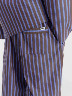 Poplin Pyjamas Pants in Chestnut Stripes
