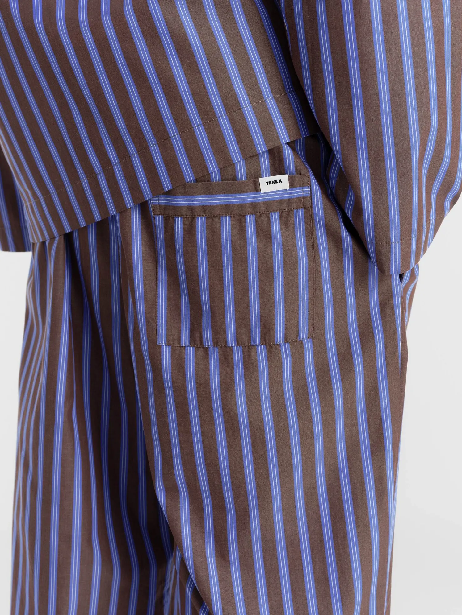 Poplin Pyjamas Pants in Chestnut Stripes