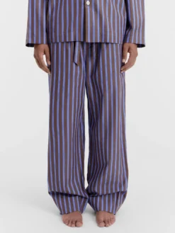 Poplin Pyjamas Pants in Chestnut Stripes