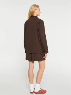 Poplin Pyjamas Skjorte i Coffee