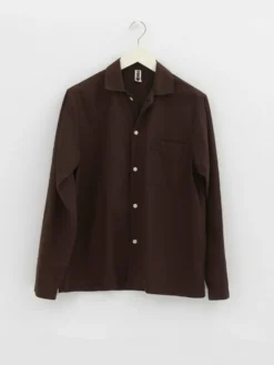 Poplin Pyjamas Skjorte i Coffee