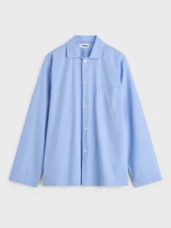 Poplin Pyjamas Skjorte i Cornflower Blue