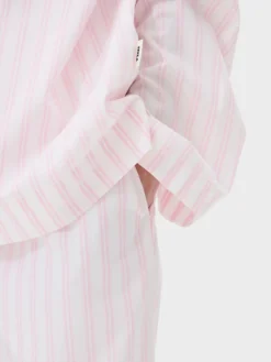 Poplin Pyjamas Skjorte i Hatty Stripes