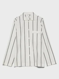 Poplin Pyjamas Skjorte i Shadow Stripes
