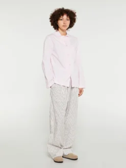 Poplin Pyjamas Skjorte i Soft Pink