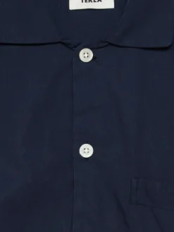 Poplin Pyjamas Skjorte i True Navy
