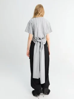 Prinnie T-Shirt med bindebånd i grå melange og blå striber