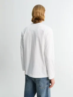 Red Heart Langærmet T-Shirt i Hvid