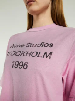 Relaxed Fit Logo T-Shirt i Cotton Candy Pink