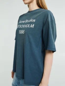 Relaxed Fit Logo T-shirt i Deep Blue