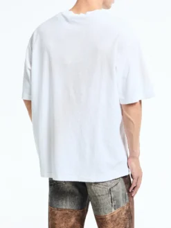 Relaxed Fit Logo T-Shirt i Dusty White