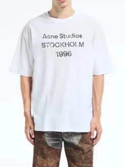 Relaxed Fit Logo T-Shirt i Dusty White