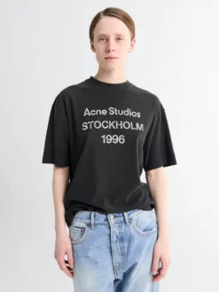 Relaxed Fit Logo T-shirt i Faded Black