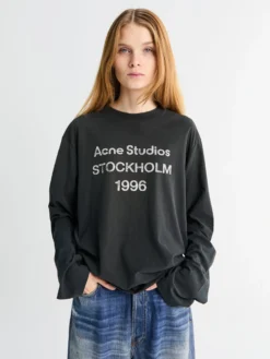 Relaxed Fit Logo T-Shirt i Faded Black