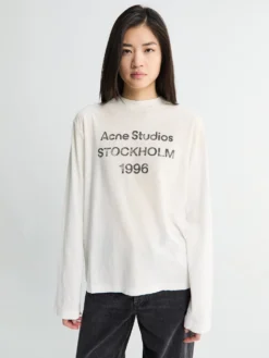 Relaxed Fit T-shirt i Støvet Hvid