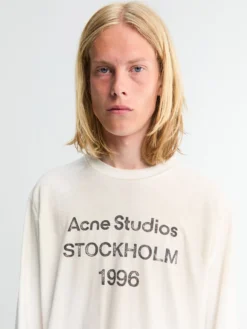 Relaxed Fit T-shirt i Støvet Hvid