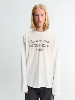 Relaxed Fit T-shirt i Støvet Hvid