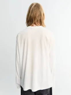 Relaxed Fit T-shirt i Støvet Hvid