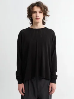 Relaxed LS Tee i Sort Blondestribe