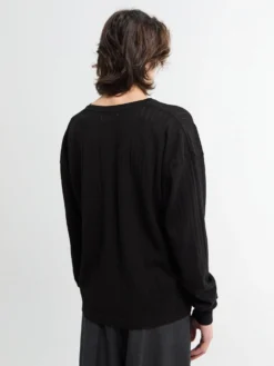 Relaxed LS Tee i Sort Blondestribe