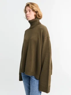 Rhea Trapeze Turtleneck i Olive